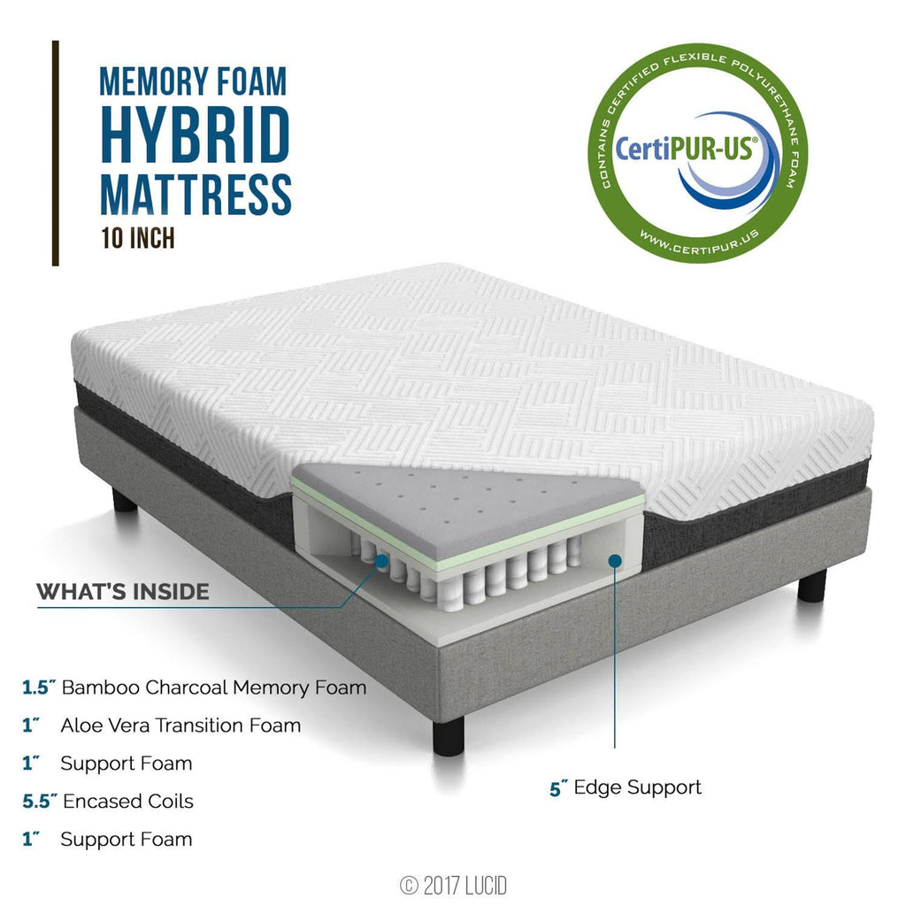 10 inch California King Hybrid Mattress Memory Foam S38245
