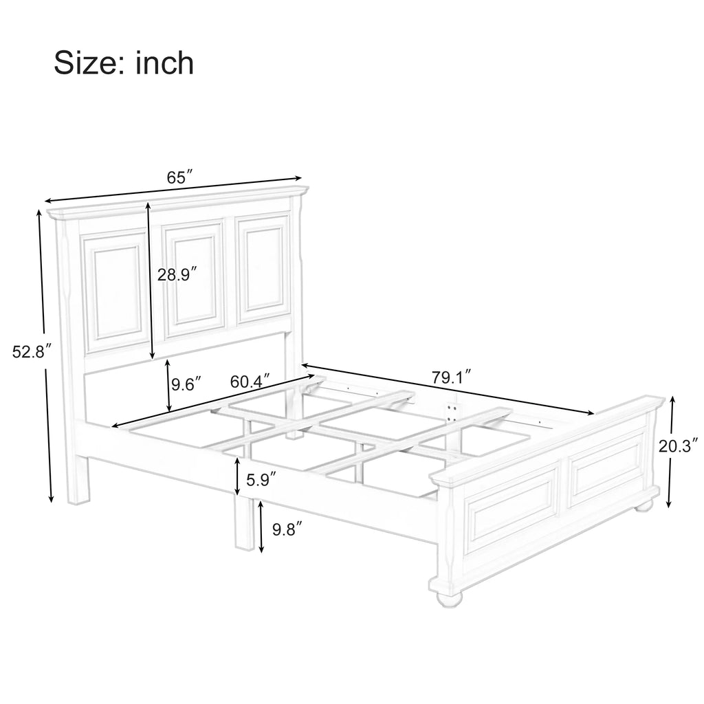 Queen Bed with Pinewood Design Y2241