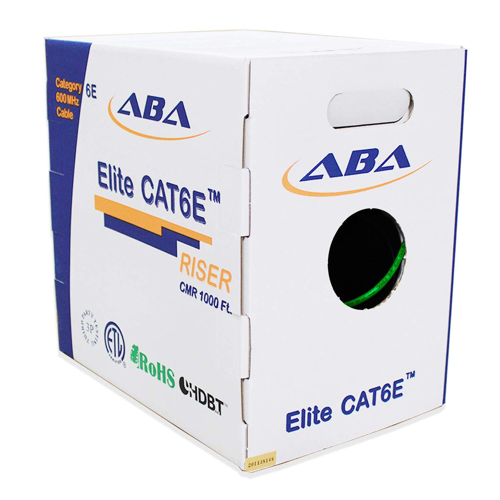Blue 1000ft UTP 24AWG Solid Bare Copper CAT6E Riser Ethernet Cable S870
