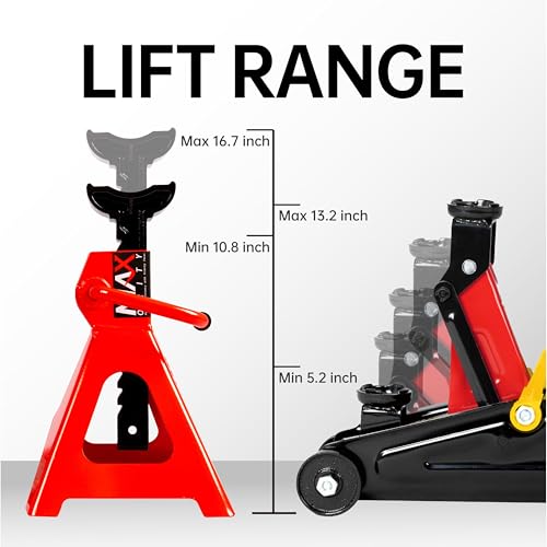 3-Ton Low-Profile Dual Pistons Heavy-Duty Steel Racing Floor Jack M996676