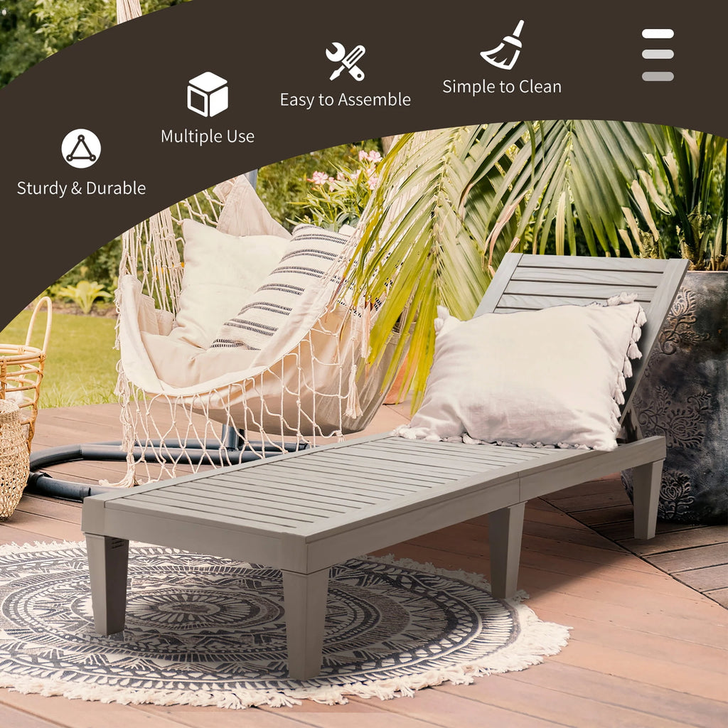 Adjustable Black Patio Lounge Chair U43454