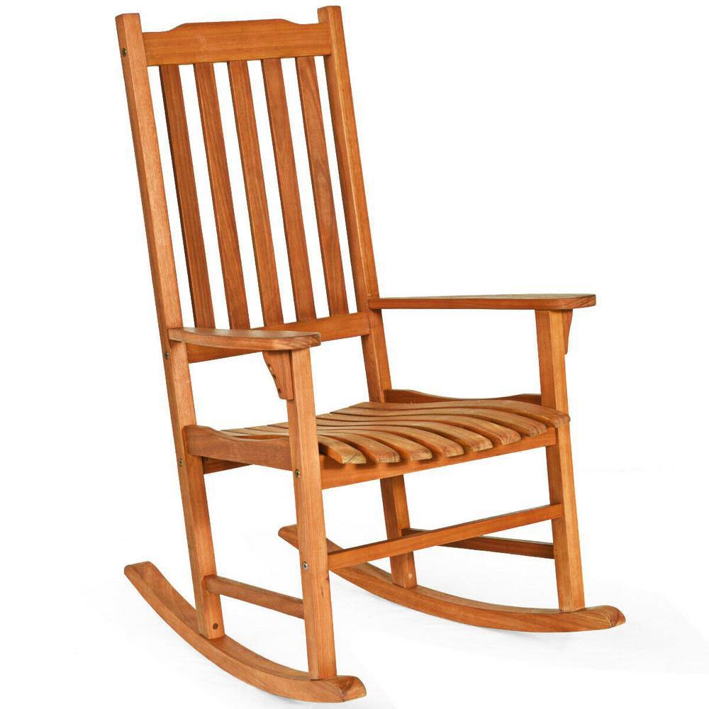 Wood High Back Outdoor Rocking Chair O309188