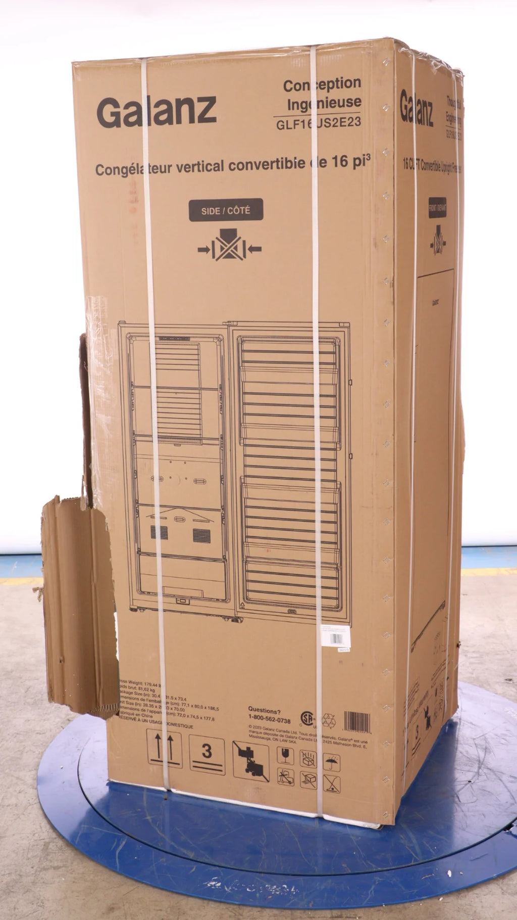 28 In. 16 Cu.Ft. Stainless Steel Convertible Upright Freezer or Refrigerator Q24504