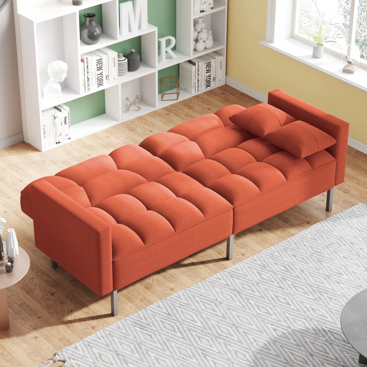 74.8" Linen Convertible Futon Sofa Bed C9803