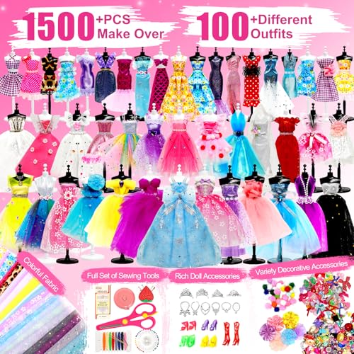 1500+PCS Fashion Designer Kit with Sketchbook & 5 Mannequins K668