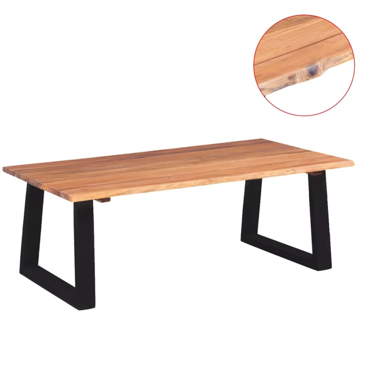Acacia Wood Coffee Table with Metal Legs B433