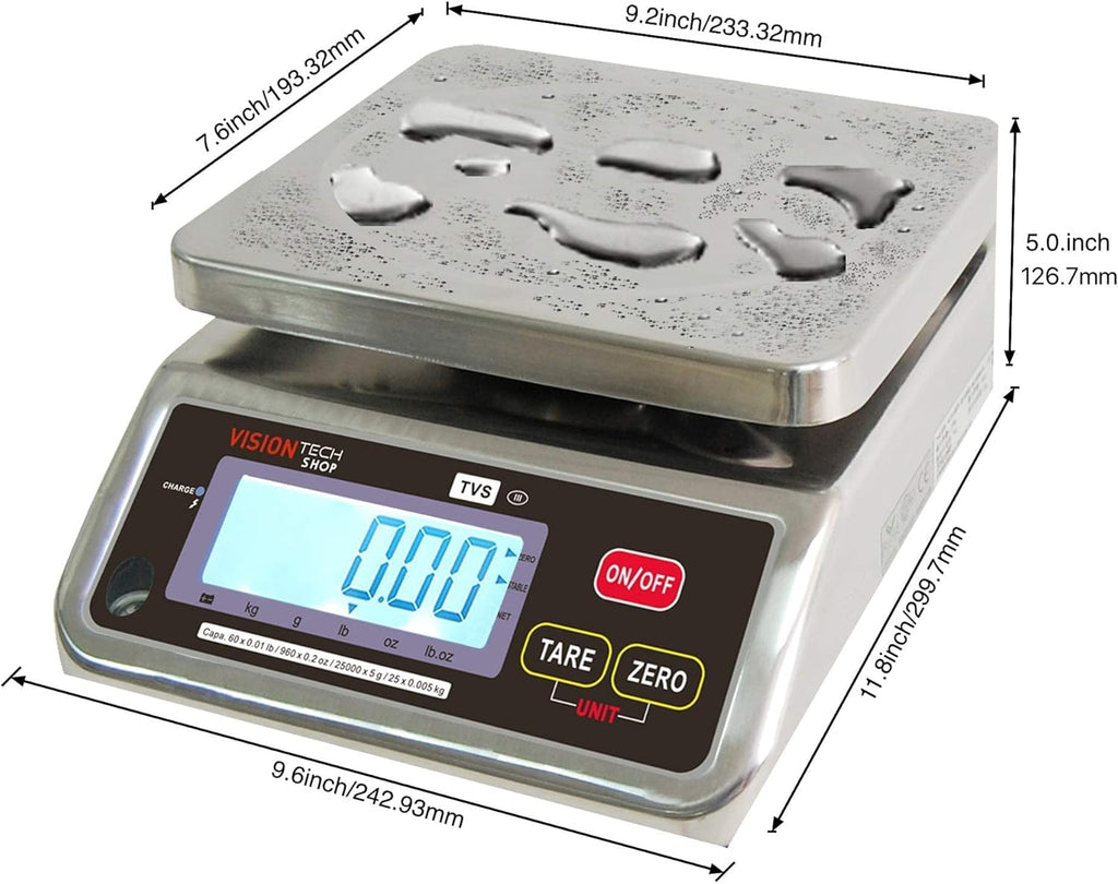 Stainless Steel Washdown Scale, 30lb Capacity W213