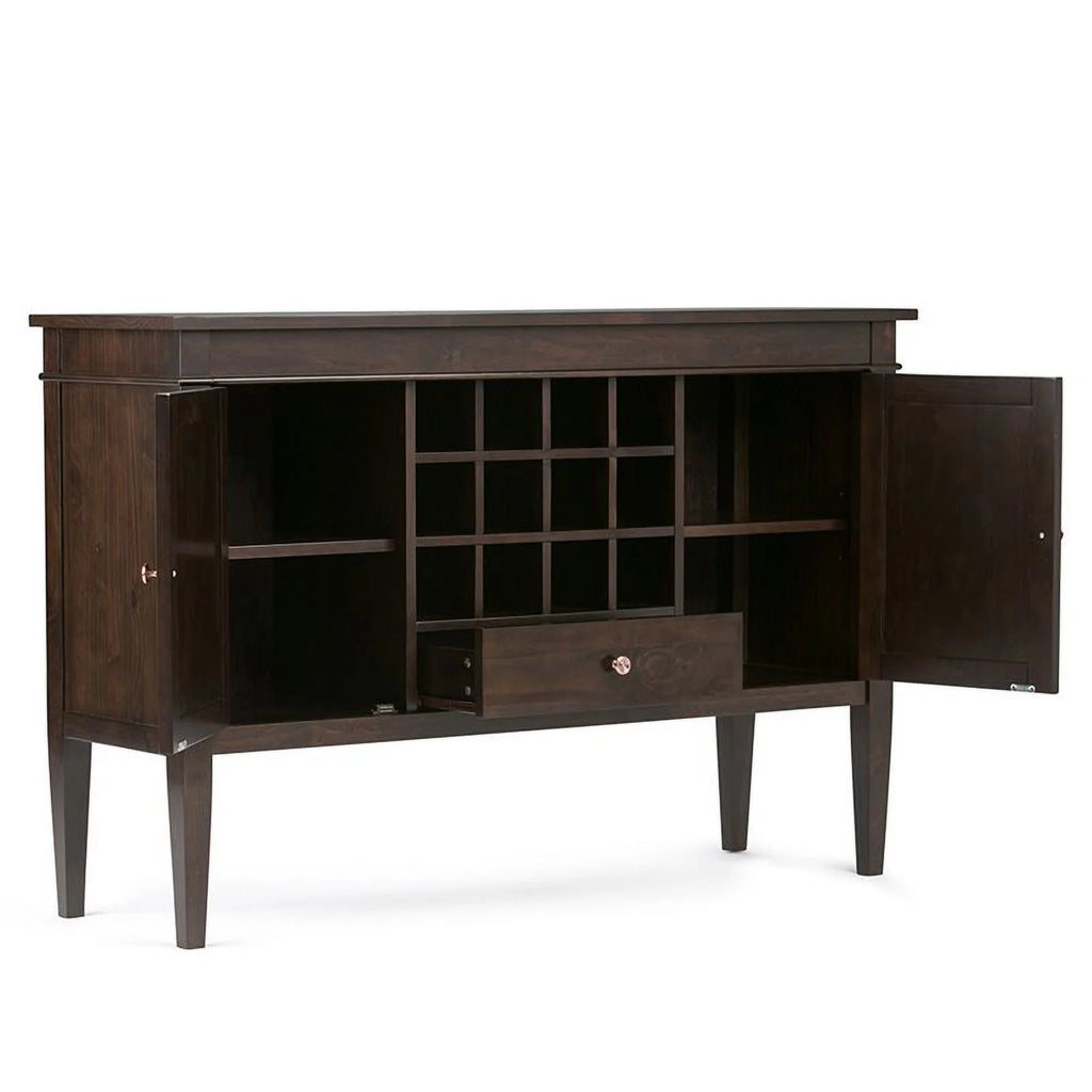 Brown Wood Sideboard Buffet Credenza and Wine Rack V5931