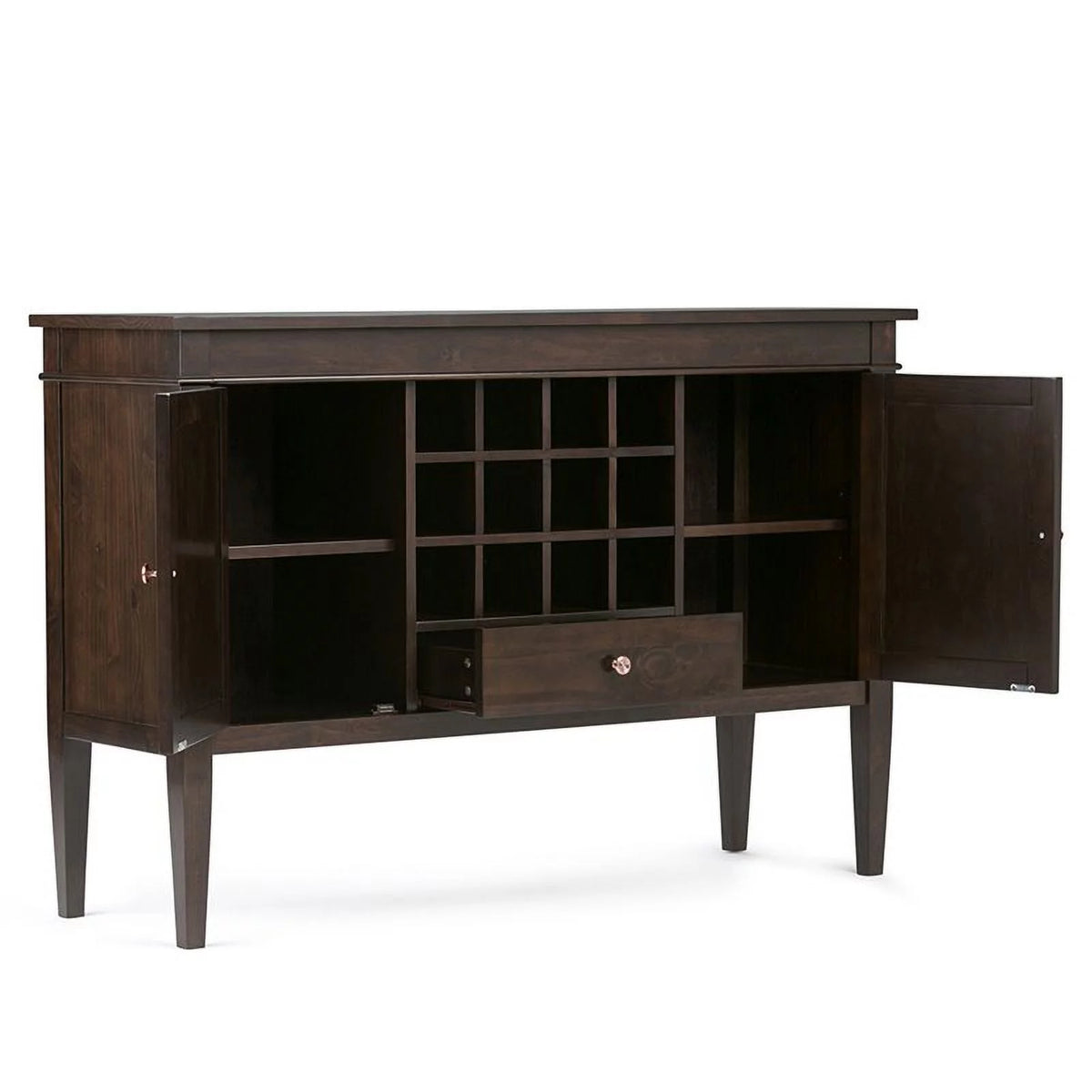 Brown Wood Sideboard Buffet Credenza and Wine Rack V5931
