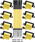 Square Ignition Coil Pack of 8 with 8mm Spark Plug Wires D9596