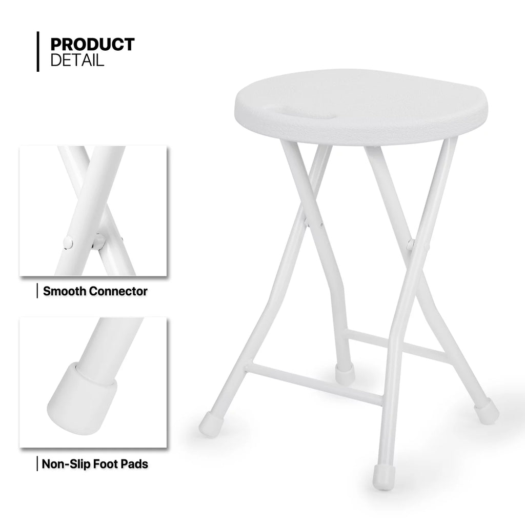 7 Pieces 4.5 FT Folding Round Table and Chair Set White S381