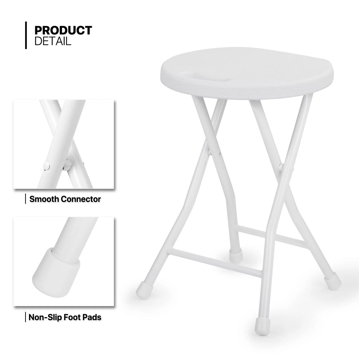 7 Pieces 4.5 FT Folding Round Table and Chair Set White S381