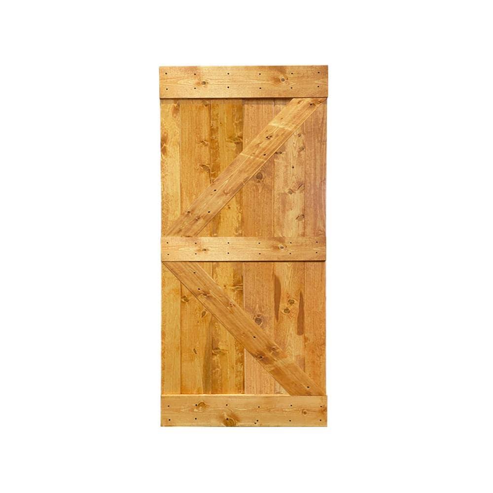 42 in. x 84 in. Solid Pine Wood Interior Sliding Barn Door Slab Z80397