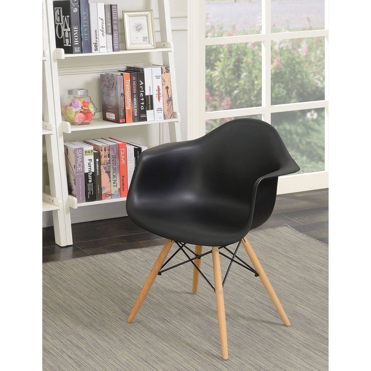 Modern Plastic Dining Chairs Set of 2 Dark Brown R237747