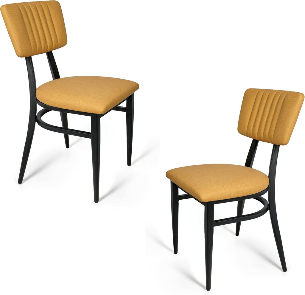 Set of 2 Metal Dining Chair with Wood Seat S706