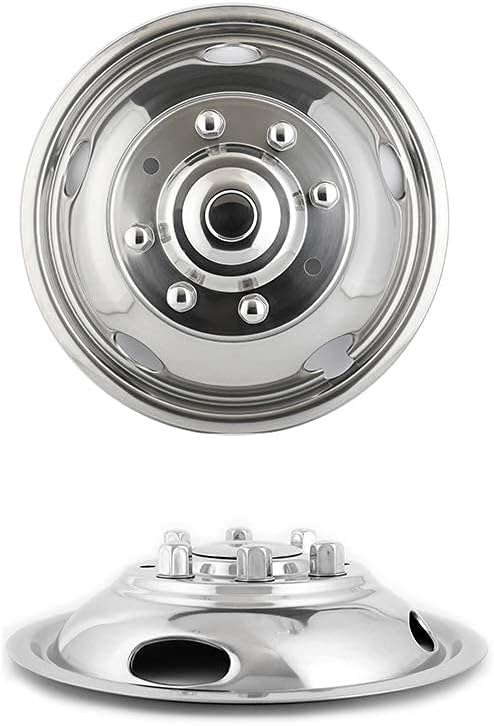 4pc 19.5inch Polished Stainless Steel Dually Wheel Simulators K93956