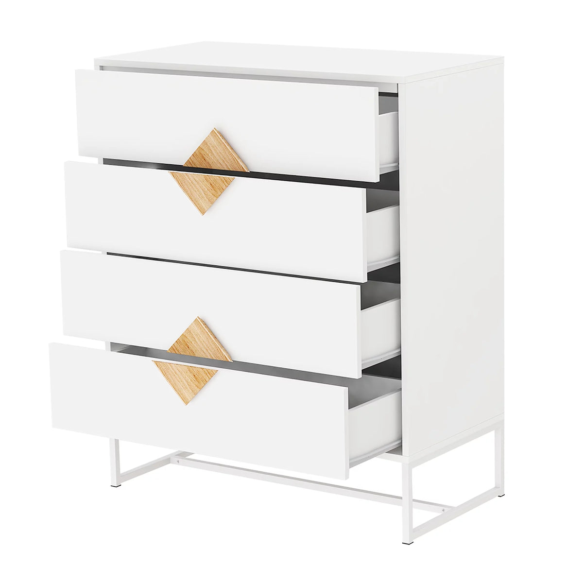 White 4 Drawer Wood Dresser G721