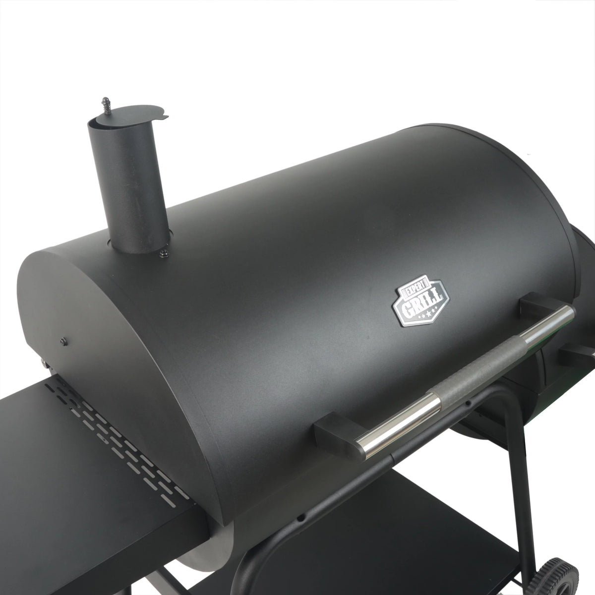 28 Offset Steel Charcoal Smoker Grill with Side Firebox, Black G2779