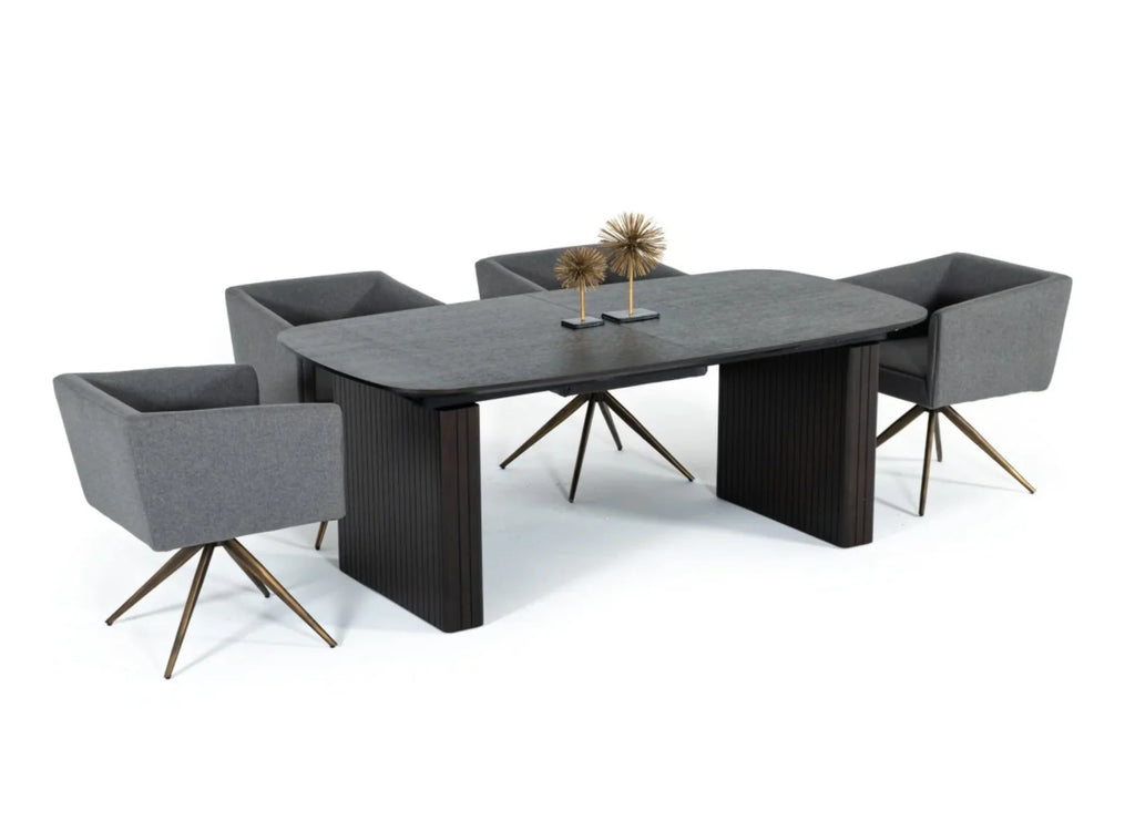 Smoked Rectangular Manufactured Wood Dining Table I20377
