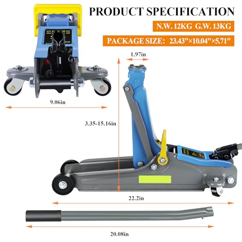 2T Portable Hydraulic Floor Jack C11554