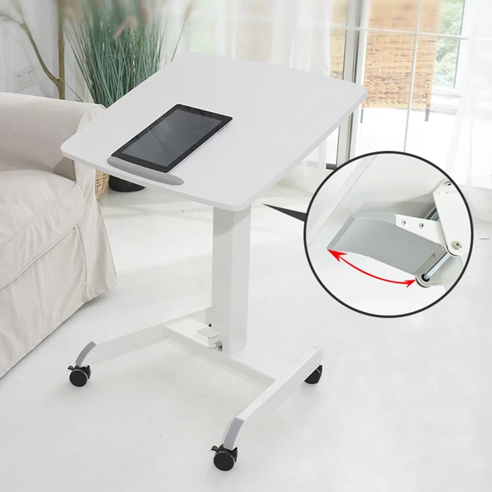 White Tilting Table Top Standing Desk with Wheels K682521