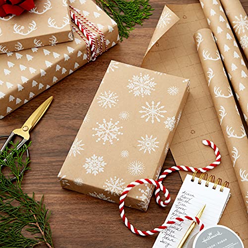 Brown Kraft Christmas Wrapping Paper Rolls, 3 Rolls R950143