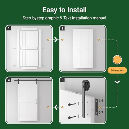 White Sliding Barn Door with Hardware Kit Z19034