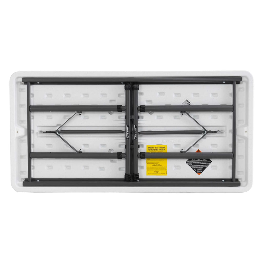 4 Foot Adjustable Folding Table White Granite Q987645