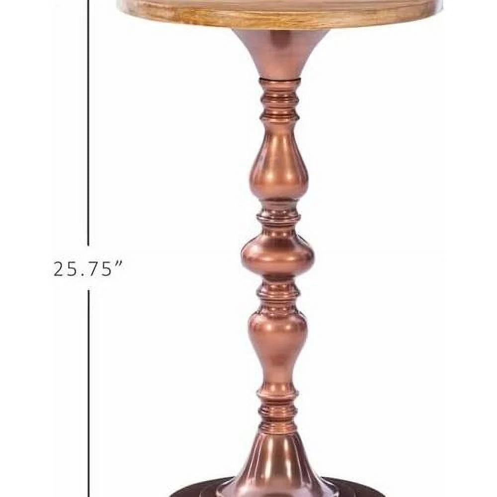 Wood And Aluminum Side Table X8379