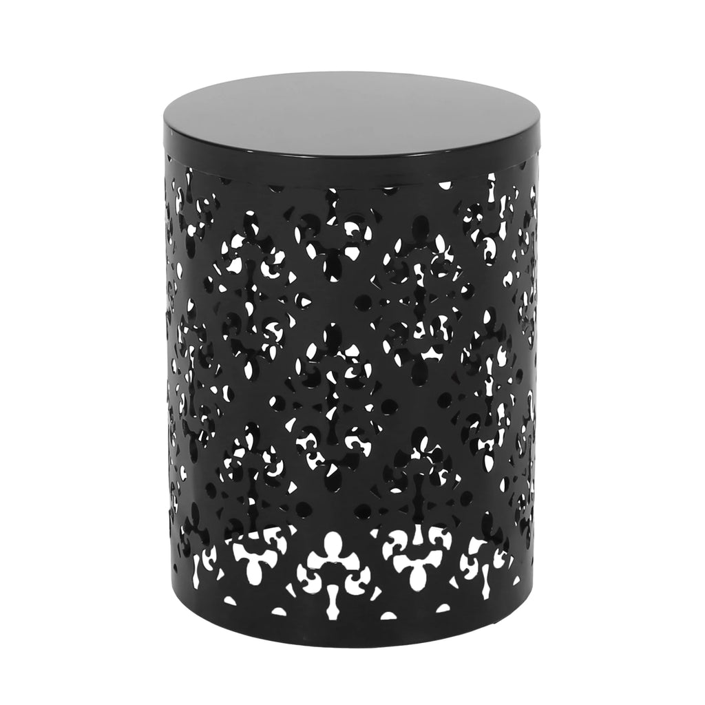 Black Outdoor Metal Side Table X21940