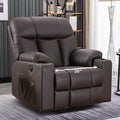 Brown Faux Leather Oversized Power Lift Recliner Chair with Heated and Massage O884