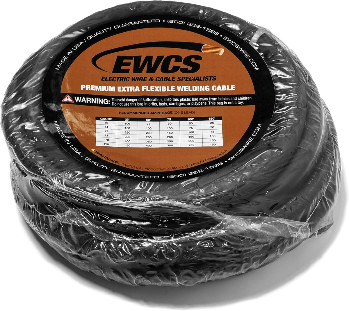 20 Feet Black 100% Copper Extra Flexible Welding Cable 600 Volt G773