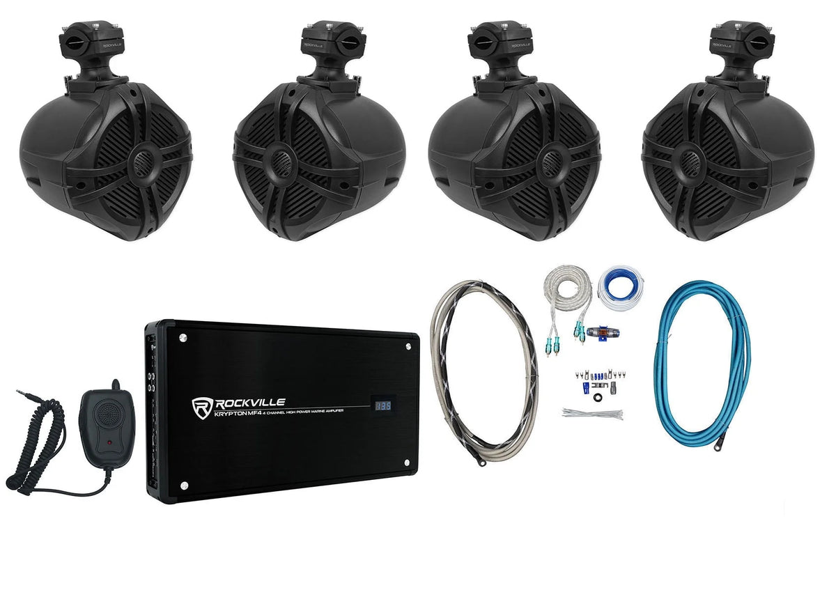 6.5 Marine Wakeboard Speakers and 4 Channel Amplifier H312