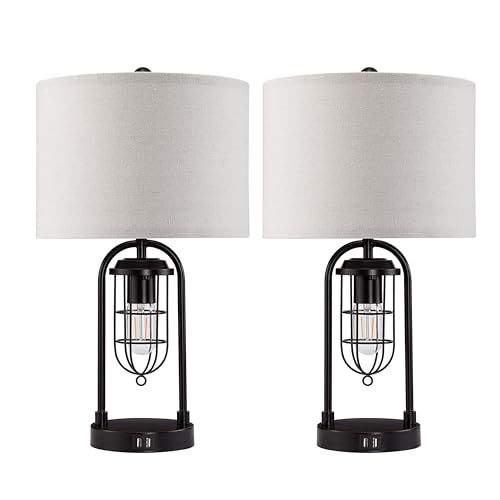 21'' Table Lamps Set of 2 with Night Light and USB Port G39609