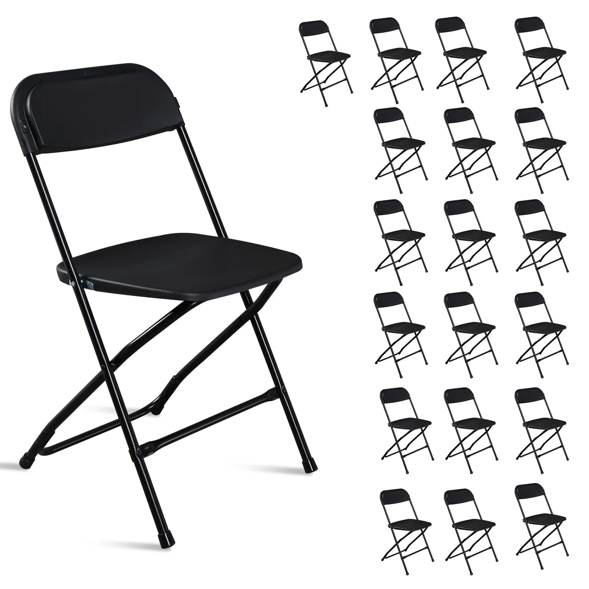 10 Pack Black Plastic Folding Chairs G540085