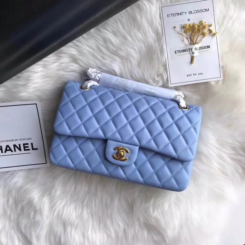 Blue Lambskin Leather Flap Bag A640190