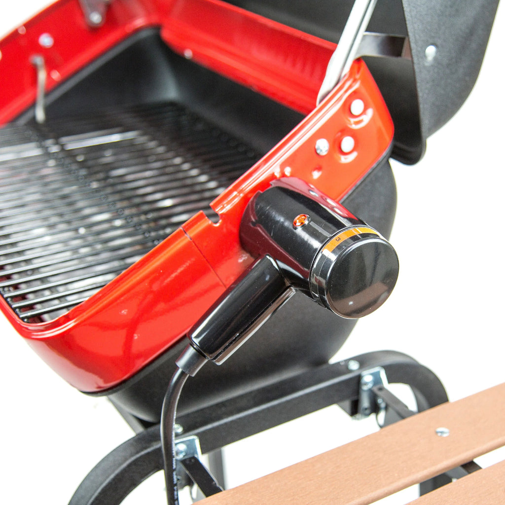 Portable Electric Cart Grill with Two Folding Tables, Red X61112