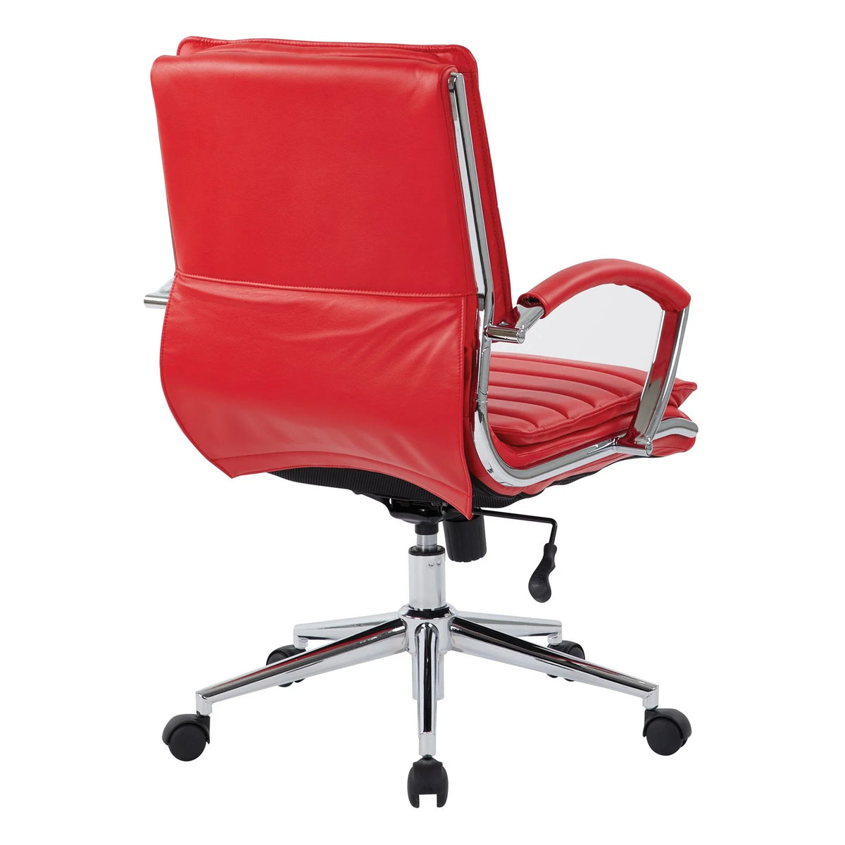 White Faux Leather Mid Back Manager's Chair with Chrome Base U9619