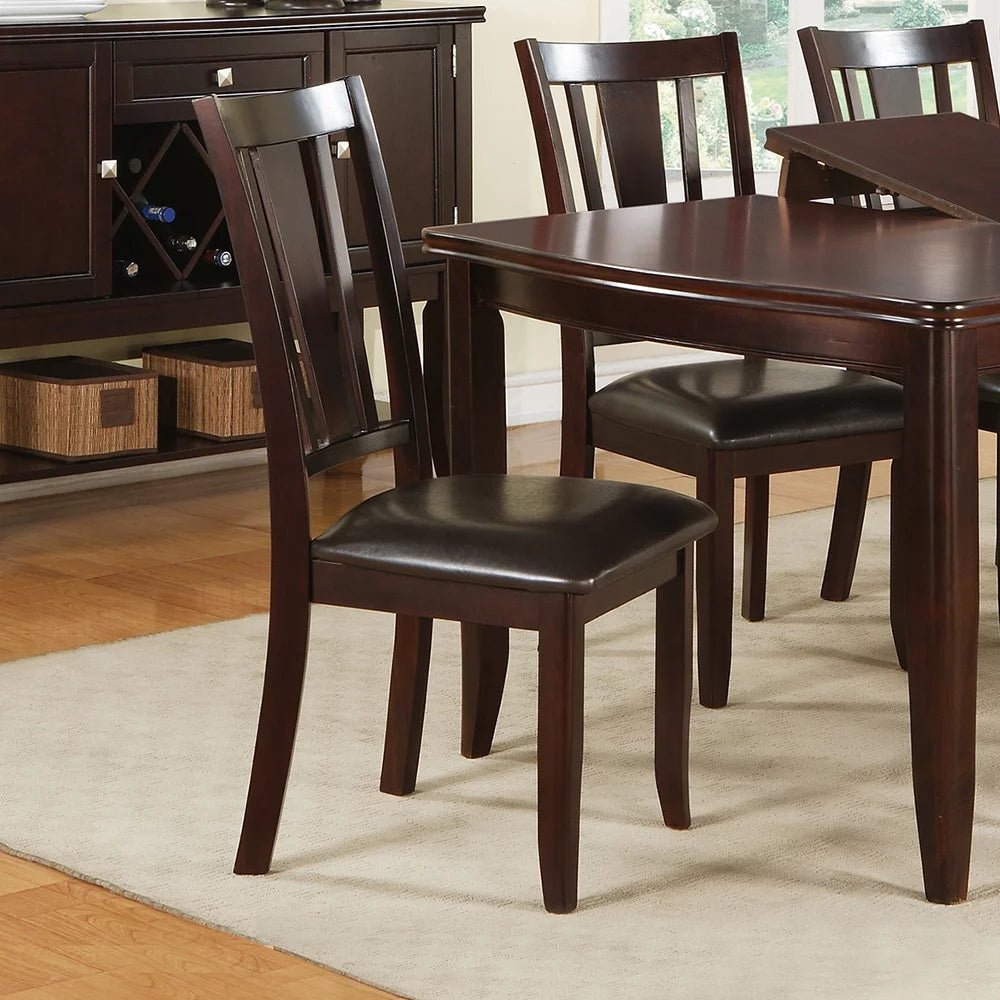 Espresso Slat Back Dining Chairs Set of 2 T715