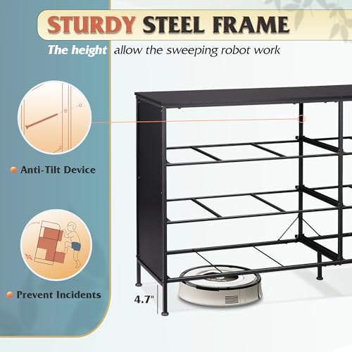 Black 6 Drawer Fabric Dresser S30861
