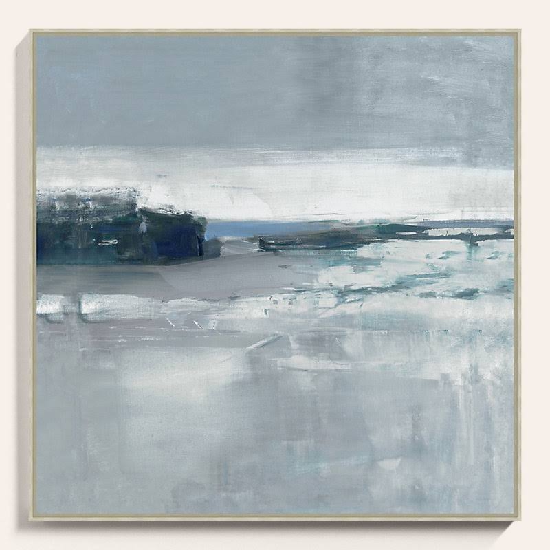 Blue Abstract Framed Canvas 30x22 X798