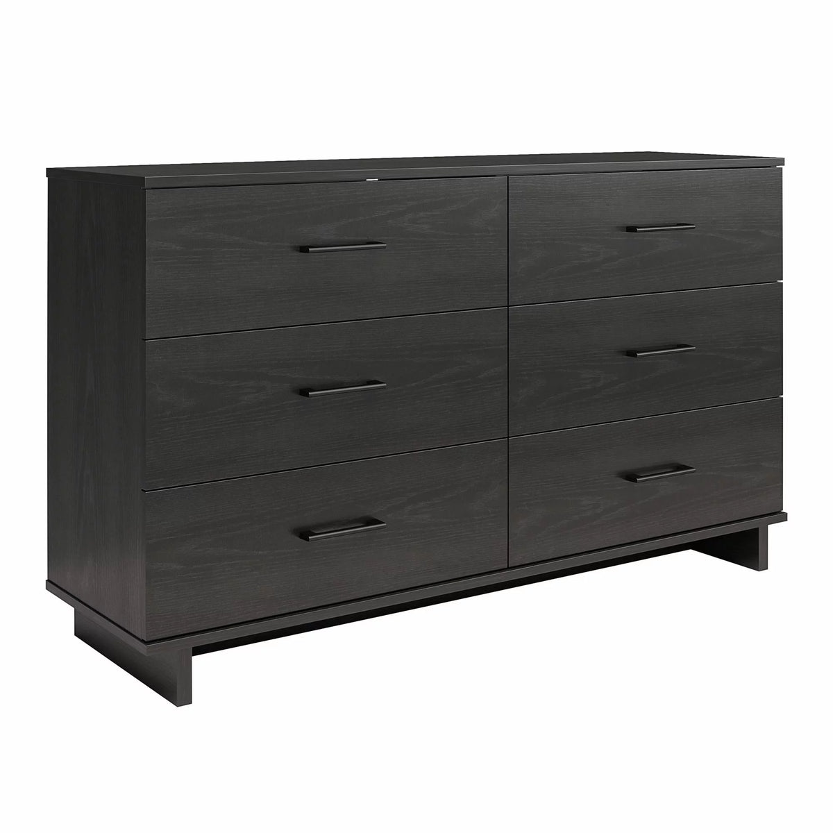 Black Oak 6 Drawer Wide Dresser D289