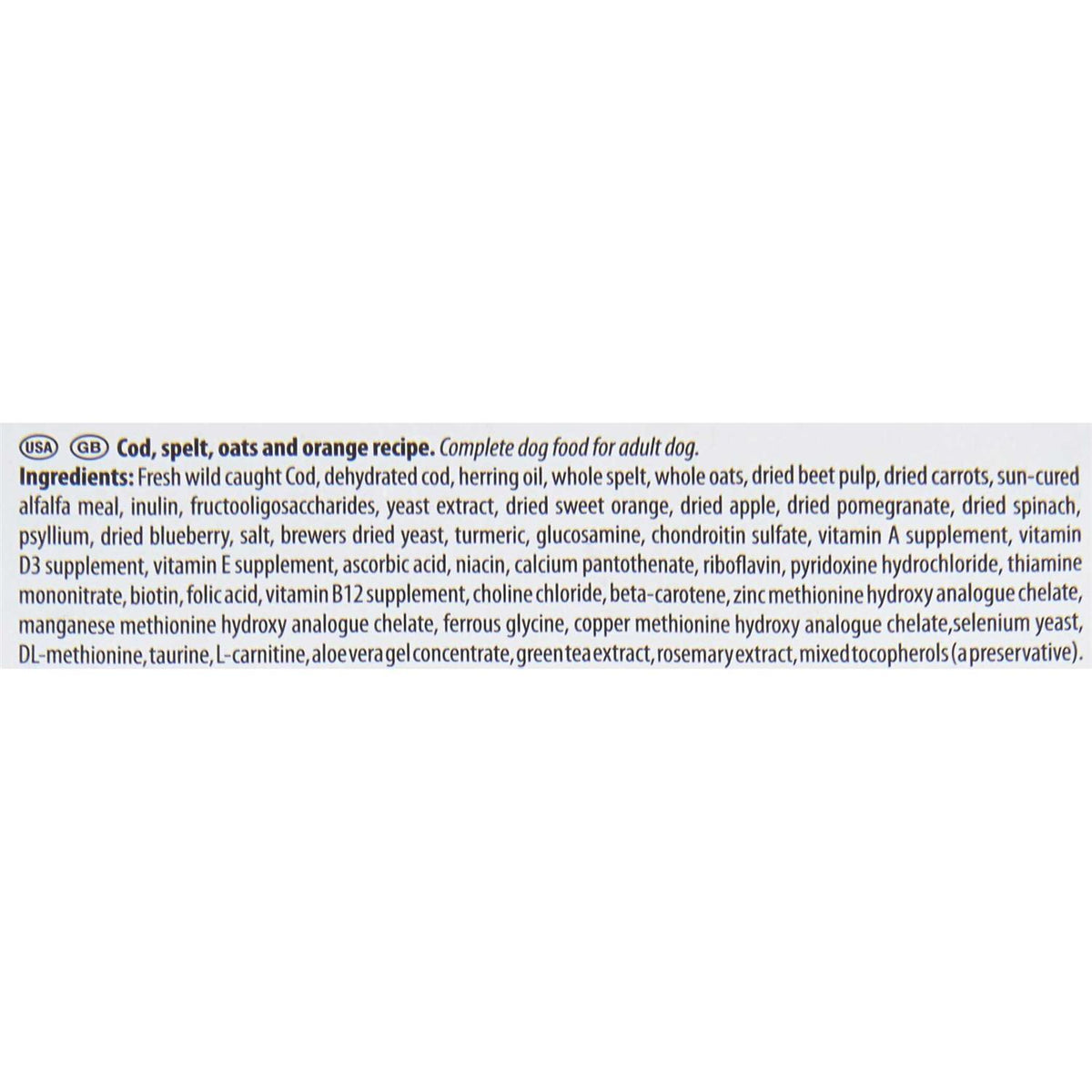 Cod & Orange Dry Dog Food A67046