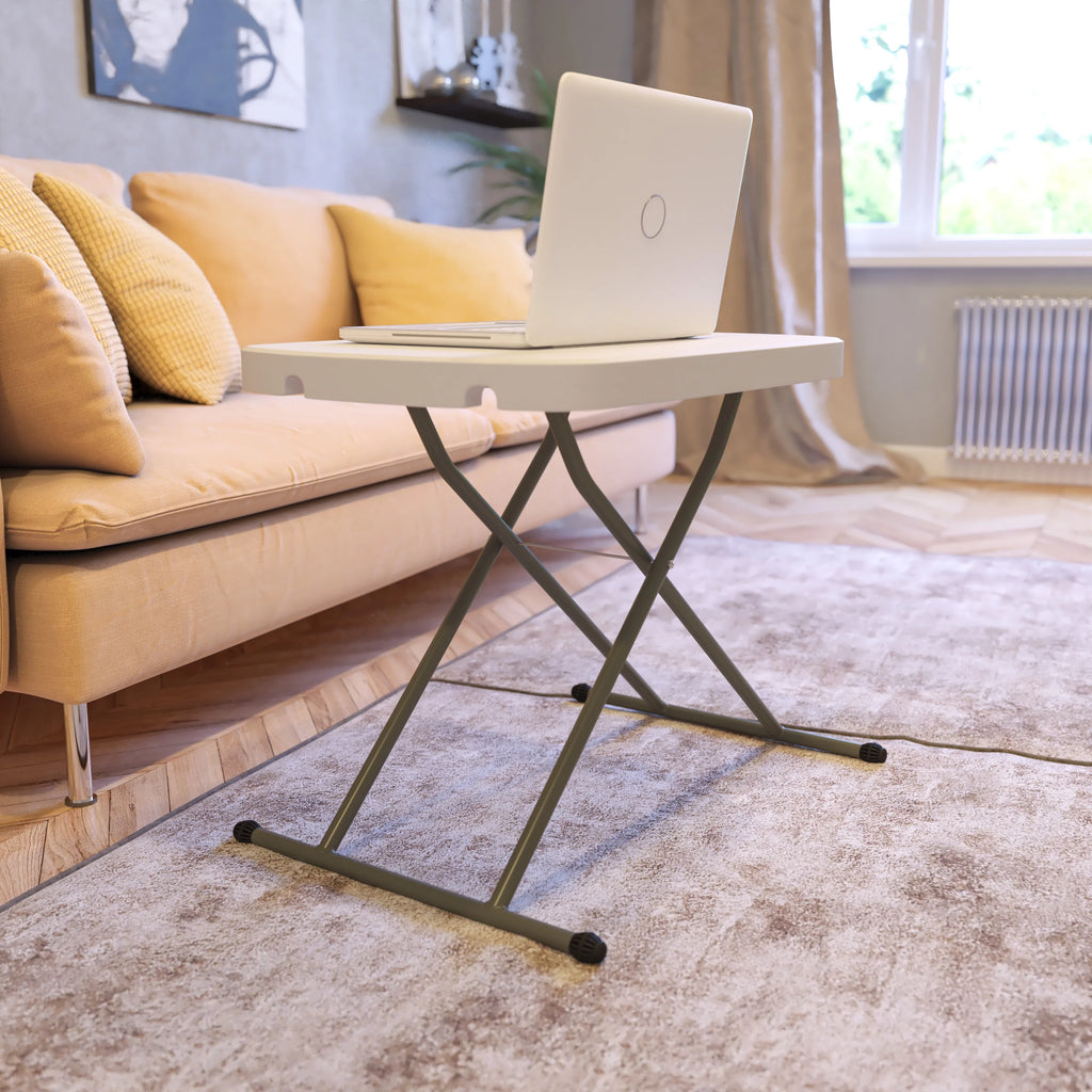 26 Inch Granite White Plastic Folding Table O625944