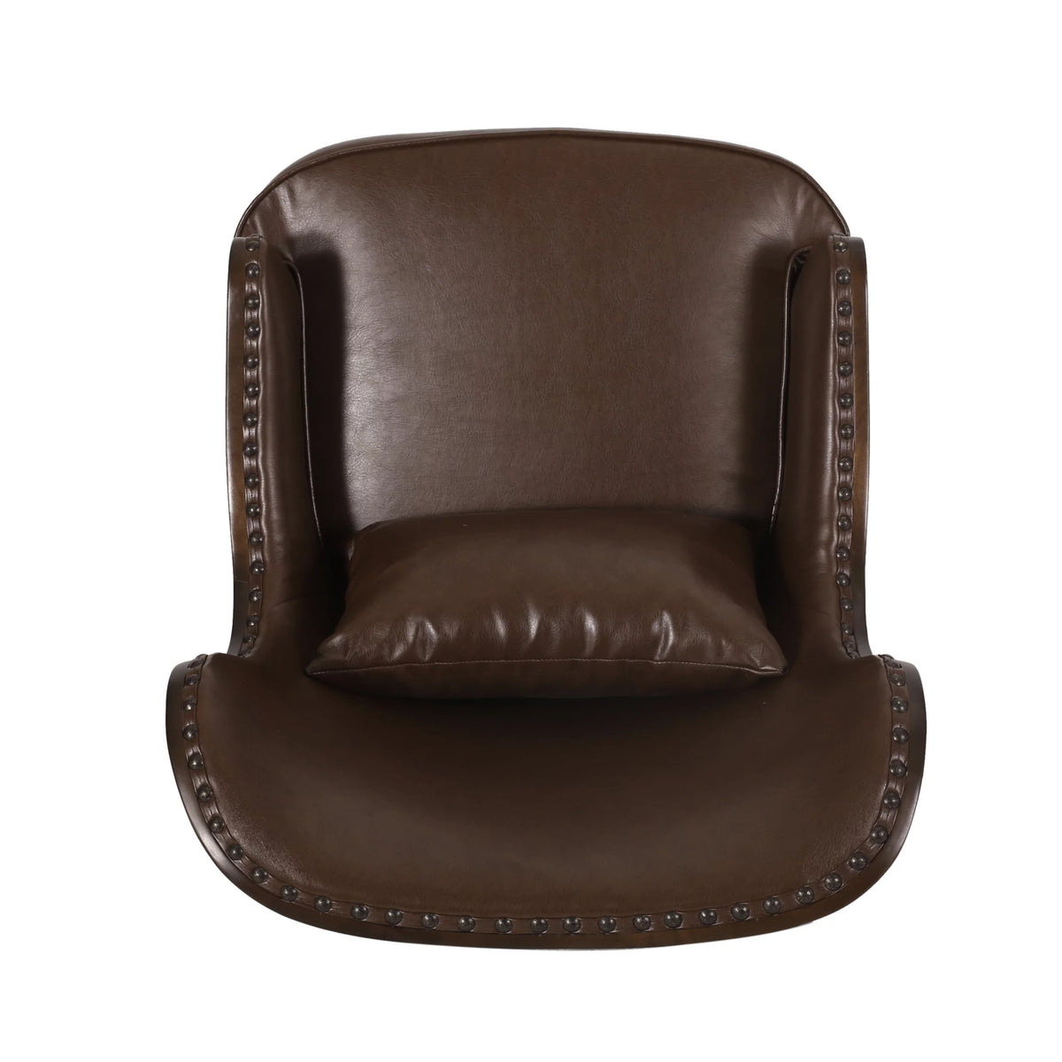 Dark Brown Upholstered Accent Chair with Nailhead Trim N8833