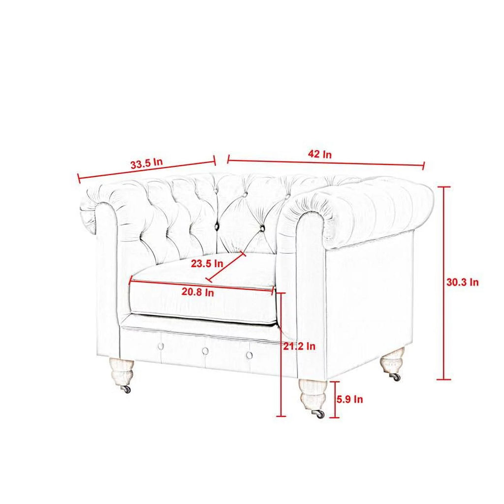Dark Gray Velvet Button Tufted Club Chair Z207