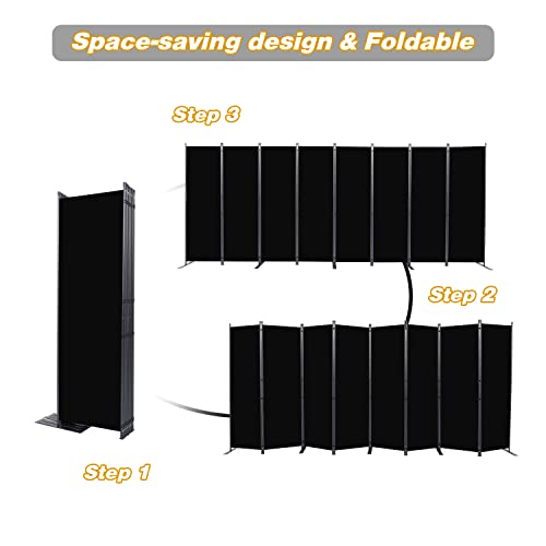Black 4 Panel Folding Room Divider H881662