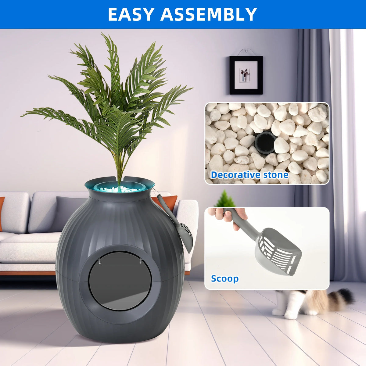 Enclosed Cat Litter Box with Odor Control M594911