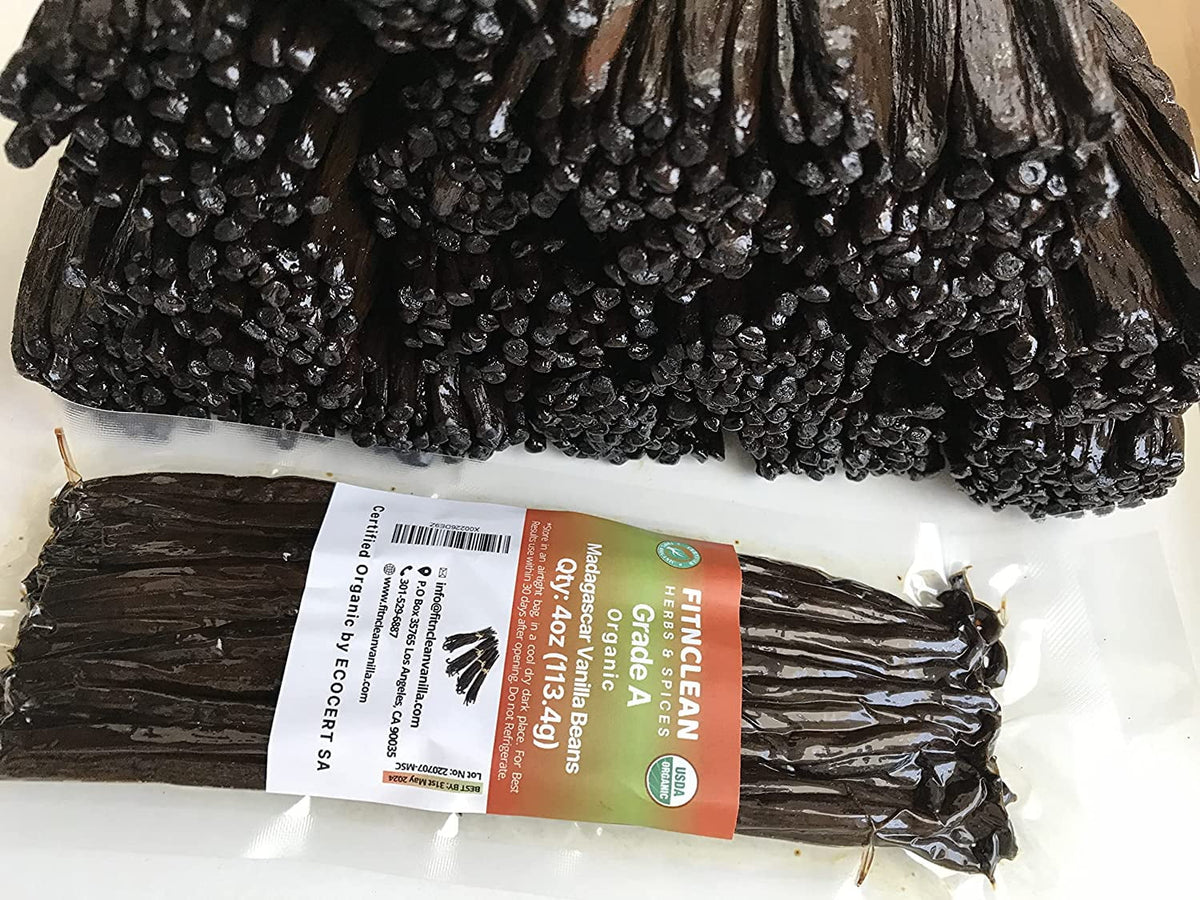 4oz Organic Vanilla Beans Grade A L64526