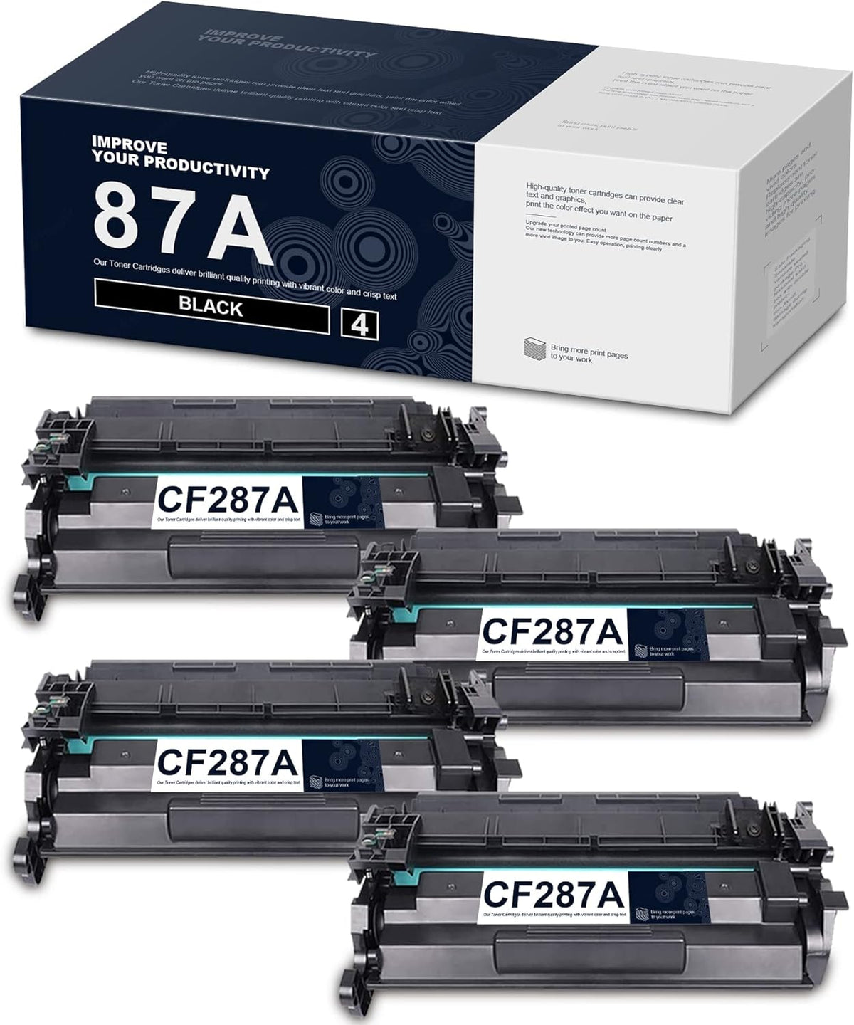 Black 4-Pack Toner Cartridges W830